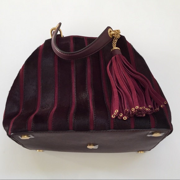 Michael Kors Brooklyn Suede Shoulder Bag Plum - Picture 6 of 11